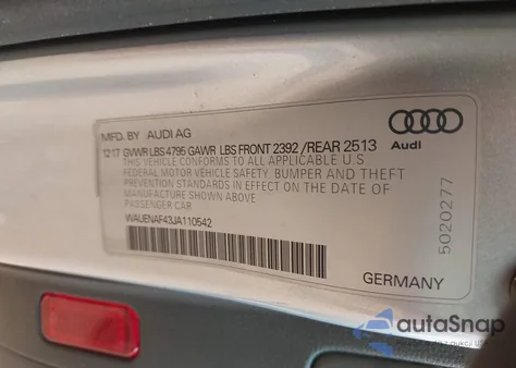 2018 Audi A4 2.0T Premium/2.0T Tech Premium from USA, damaged, VIN WAUENAF43JA110542